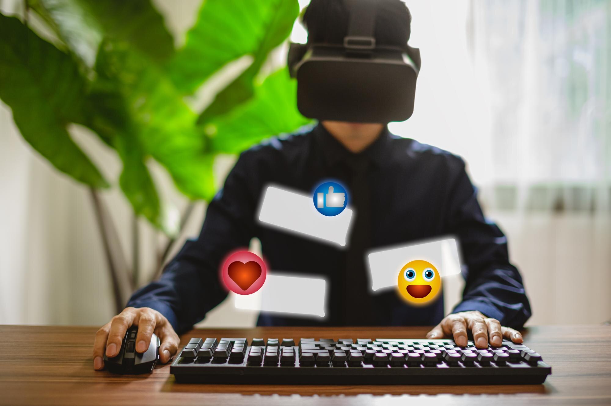 Ikona emocji Media społecznościowe i cyfrowy czat wiadomości online