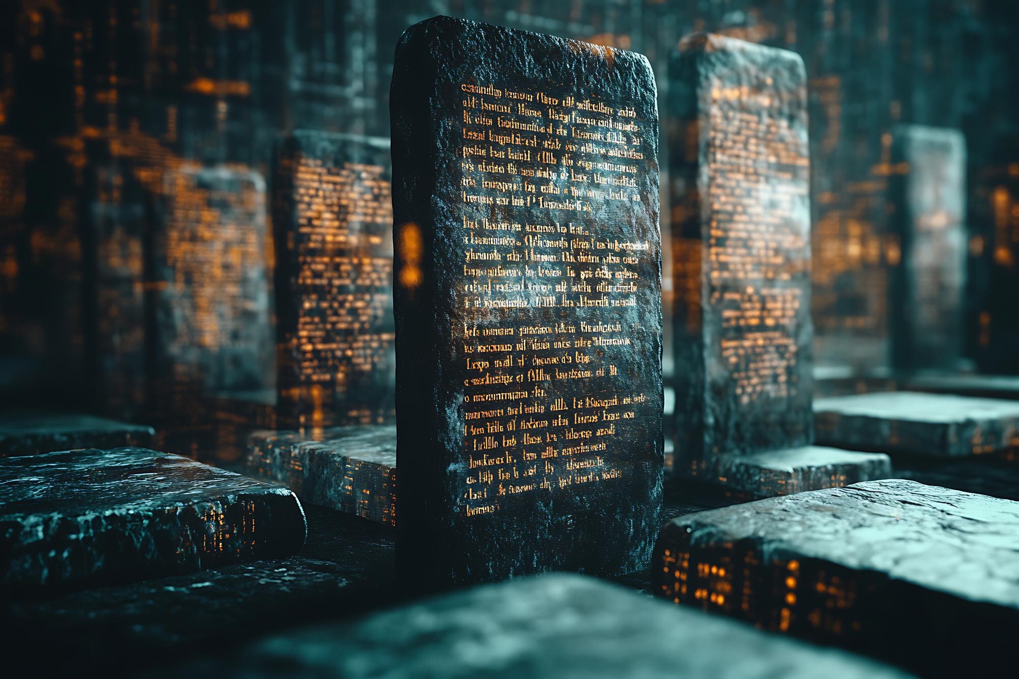 ciemne zdjęcie grobu z słowami "quote" na nim