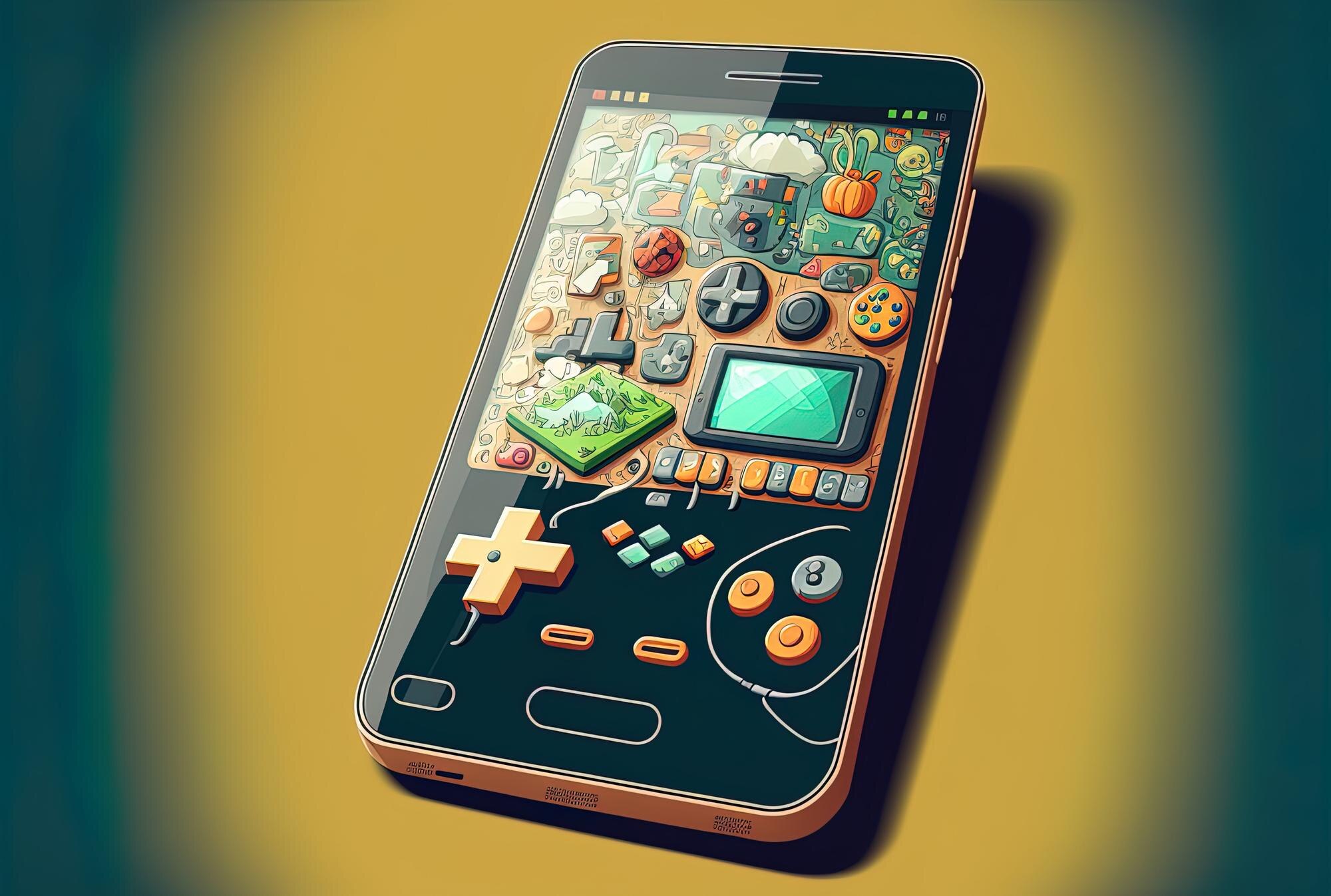 Smartfon z ikonami i grafiką